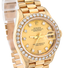 Rolex 26MM Presidential 18K Gold Diamond Bezel/Dial Champagne Face All Original Watch