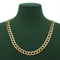10k Yellow Gold Solid Flat Cuban Chain 2.3gms to 196gms Necklace 2MM to 15.8MM All Lengths Available