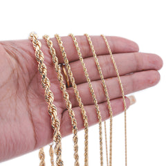 10K Yellow Gold Diamond Cut Rope Chain Necklace 1mm-12mm Mens Womens 16" - 30"