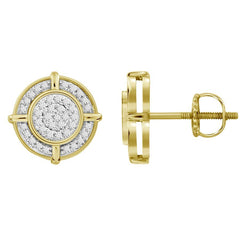 LADIES STUD EARRINGS 0.25CT ROUND DIAMOND 10K YELLOW GOLD