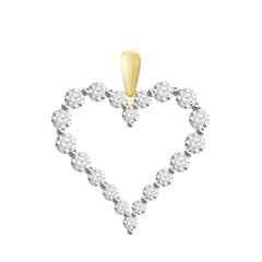 LADIES HEART PENDANT WITH CHAIN 0.50CT ROUND DIAMOND 14K YELLOW GOLD (SI QUALITY)