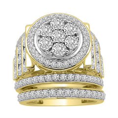 LADIES BRIDAL SET 2.00CT ROUND DIAMOND 10K YELLOW GOLD