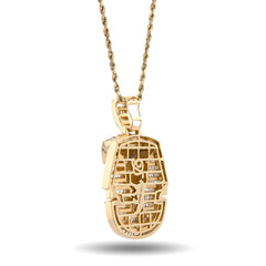 10k Yellow Gold Egyptian Mummy Pharoh 5CTW  Narutal Diamond Pendant Mens Charm 29.8g