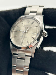 Rolex Oyster Perpetual Date Silver Stick Dial on Oyster Steel Bracelet Ref. 15000 1988