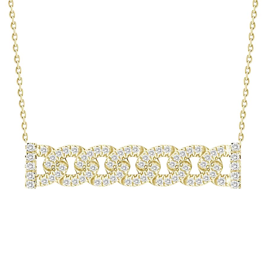 LADIES NECKLACE 0.25CT ROUND DIAMOND 10K YELLOW GOLD