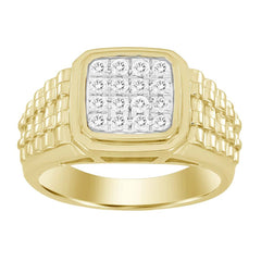 MEN'S RING 0.50CT ROUND DIAMOND 10K YELLOW GOLD