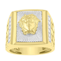 MEN'S RING 0.25CT ROUND DIAMOND 10K YELLOW GOLD