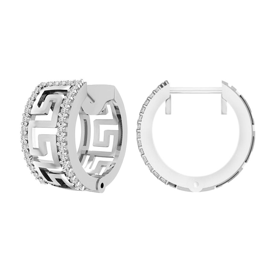 LADIES HUGGIES 0.20CT ROUND DIAMOND 10K WHITE GOLD