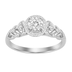 LADIES RING 0.20CT ROUND DIAMOND 10K WHITE GOLD