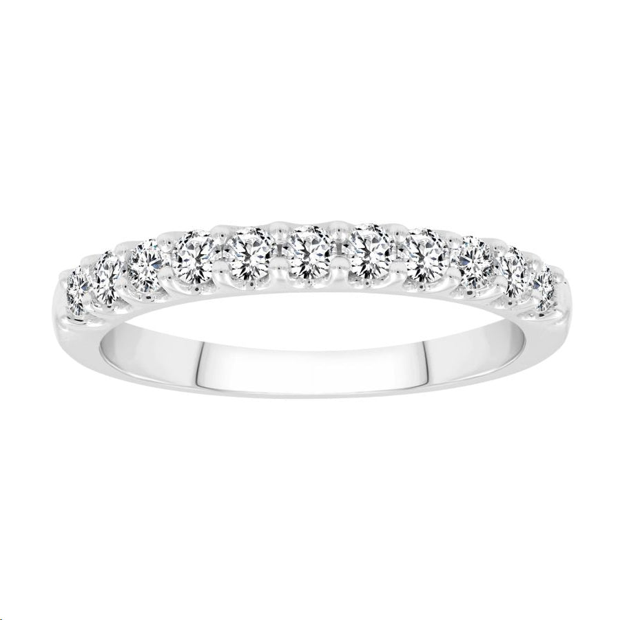 LADIES BAND 0.50CT ROUND DIAMOND 14K WHITE GOLD