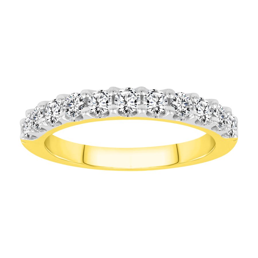 LADIES BAND 0.75CT ROUND DIAMOND 14K YELLOW GOLD