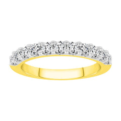 LADIES BAND 0.75CT ROUND DIAMOND 14K YELLOW GOLD