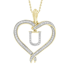 LADIES PENDANT 0.25CT ROUND DIAMOND 10K YELLOW GOLD