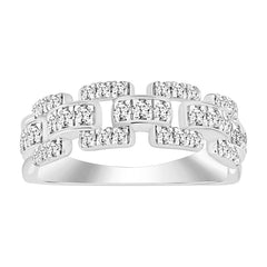 LADIES BAND 0.50CT ROUND DIAMOND 10K WHITE GOLD