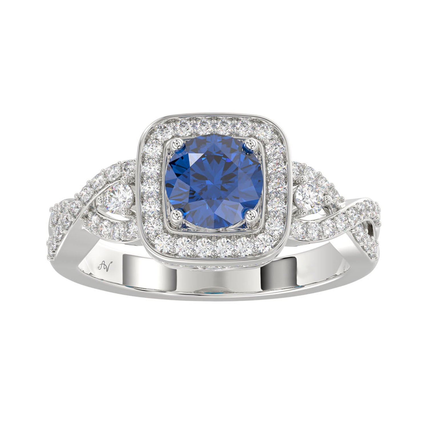 LADIES RING 1.30CT ROUND DIAMOND 14K WHITE GOLD (CENTER STONE 0.75 CT ROUND DIAMOND)