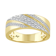 MEN'S BAND 0.50CT ROUND DIAMOND 10K YELLOW GOLD