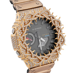 Casio G-Shock GA-2100 7.5 CT Natural Diamond Yellow Thorn Bezel Iced Out Watch