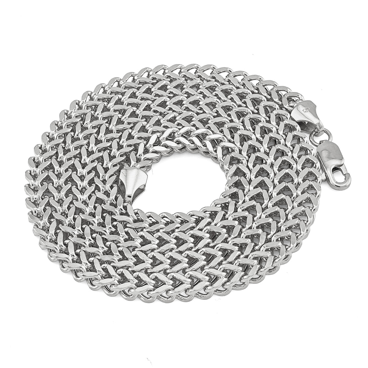 10k White Gold Hollow Franco Chain 4gms to 47gms Necklace 1.9MM to 5.5MM 14" to 30"