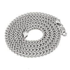 10k White Gold Hollow Franco Chain 4gms to 47gms Necklace 1.9MM to 5.5MM 14" to 30"