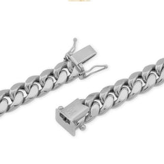 10k White Gold Hollow Miami Cuban Chain 4.2gms to 186gms Necklace 3MM to 17MM Lengths Available 16" to 30"
