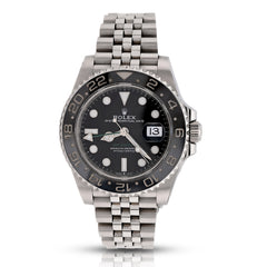 40MM Rolex GMT-Master II White Gold & Oyster Steel Jubilee Band with Box & Card Mens Watch
