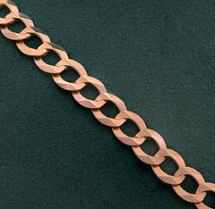 10k Rose Gold Solid Flat Cuban Chain 2MM to 15.8MM Necklace 2.3gms to 196gms All Sizes Available