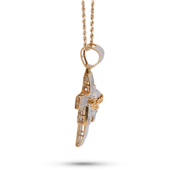 10k Yellow Gold 1.5CTW Cross w/ Jesus Head Natural Diamond Charm 10.3g Religious Pendant