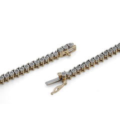3.1MM 10k Yellow Gold 2CTW Natural Diamond Illusion Set Tennis Chain 20" Men Women Necklace 22.5gm