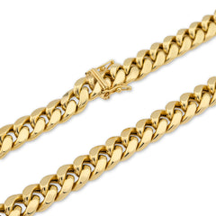 10k Yellow Gold Hollow Miami Cuban Chain 4.2gms to 186gms Necklace 3MM to 17MM Lengths Available 16" to 30"