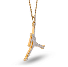 AIR JORDAN 10k Gold 2CTW Natural Diamond Pendant Mes Number23 Charm 11.2gms