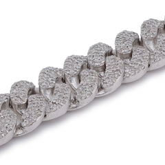 925 Sterling Silver 3.625CTW Natural Diamond 8MM Round Cuban Link Men Women 8" Bracelet 23gms
