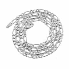 10k White Gold Hollow Figaro Chain 2MM to 10.6MM Necklaces All Lengths Available 14" to 30"