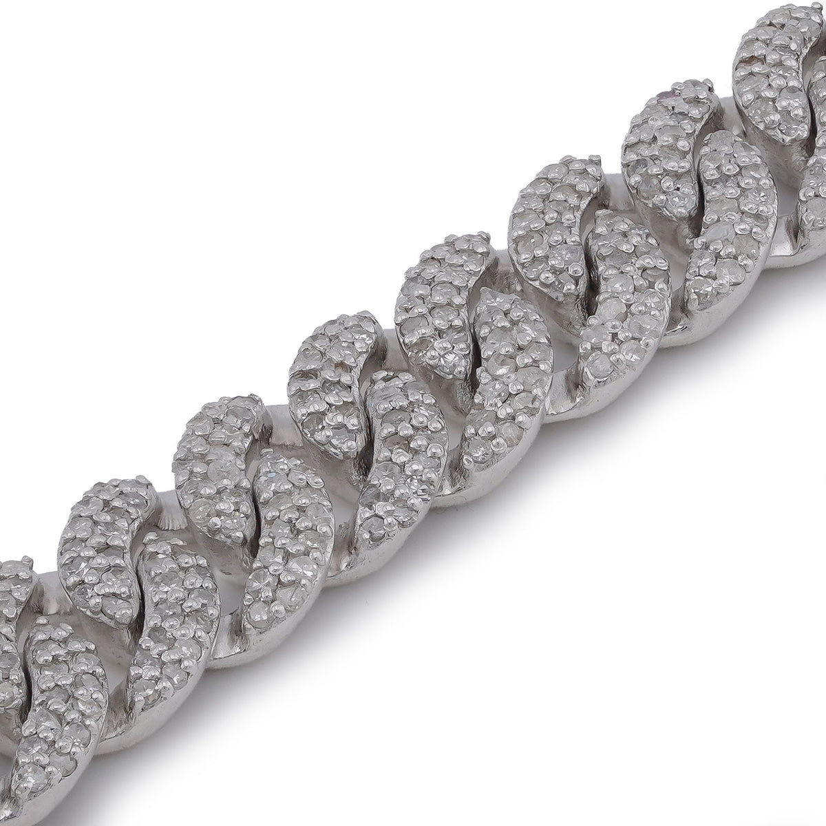 925 Sterling Silver 2.625CTW Natural Diamond Cuban Link 6MM 8" Men Women Bracelet 16.5gms