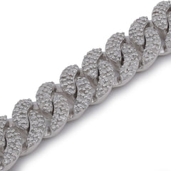 925 Sterling Silver 2.625CTW Natural Diamond Cuban Link 6MM 8" Men Women Bracelet 16.5gms