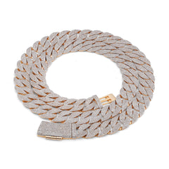 12MM Mens 10k Yellow Gold 19.87CTW Natural Diamond Cuban Link Chain 22" Necklace 71.9gms