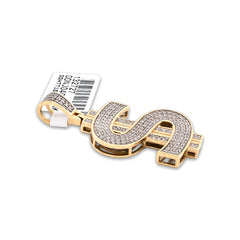 10k Gold 0.75CTW Natural Diamond "$" Pendant Mens Charm 4.8gms