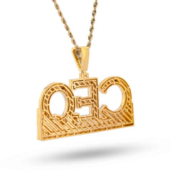 Mens  4CTW Baguette/Round Natural Diamond 10k Gold Charm CEO Pendant 24.9g