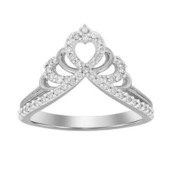 LADIES RING 0.25CT ROUND DIAMOND 10K WHITE GOLD