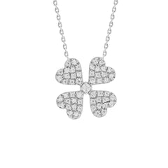 LADIES  PENDANT WITH CHAIN 0.10CT ROUND DIAMOND 10K WHITE GOLD