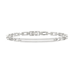 LADIES BRACELET 0.25CT ROUND DIAMOND 14K WHITE GOLD