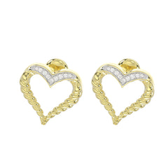 LADIES EARRING 0.07CT ROUND DIAMOND 14K YELLOW GOLD