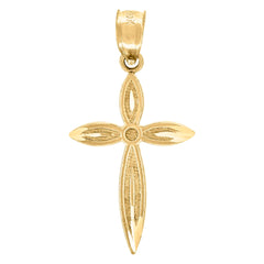 10kt Two-tone Gold Unisex INRI Crucifix Cross Religious Charm Pendant