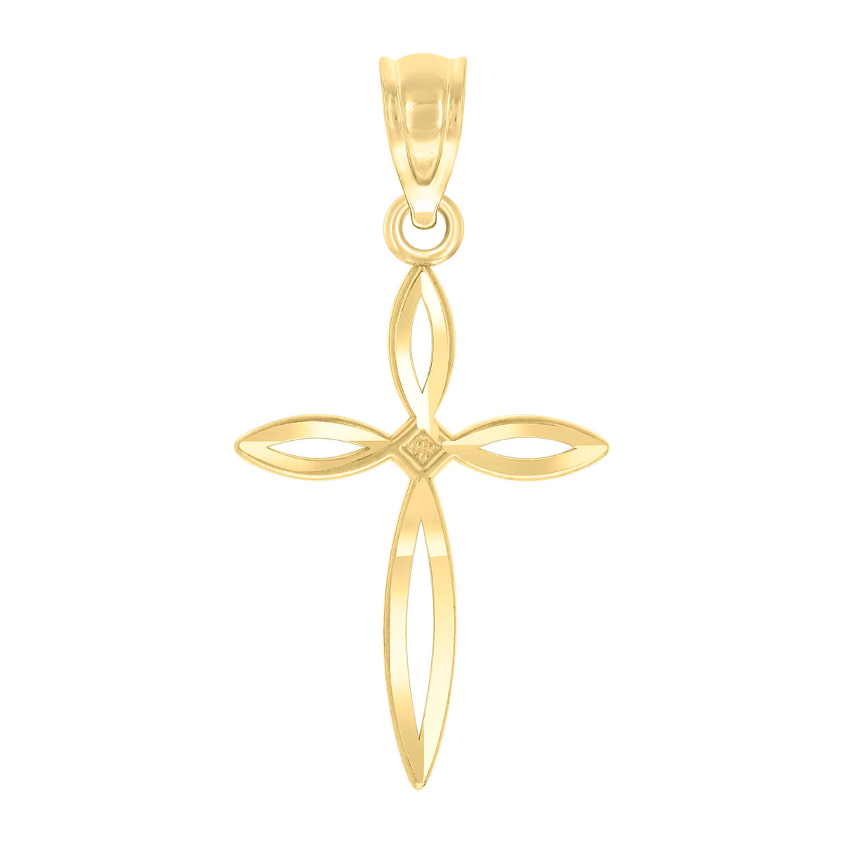 10kt Yellow Gold Womens Cross Religious Charm Pendant