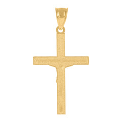 10kt Yellow Gold Womens Cubic-Zirconia Cross Charms Chain Bracelet Size 7 + 1 Inches