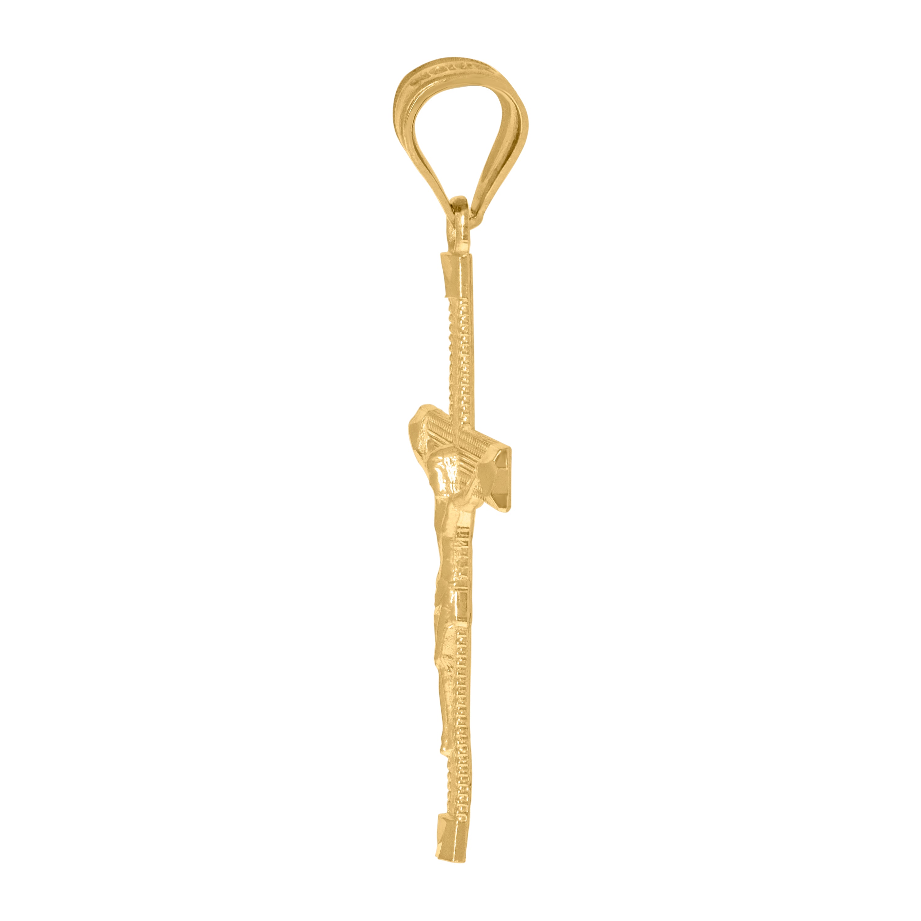 10kt Yellow Gold Womens Cubic-Zirconia Cross Charms Chain Bracelet Size 7 + 1 Inches