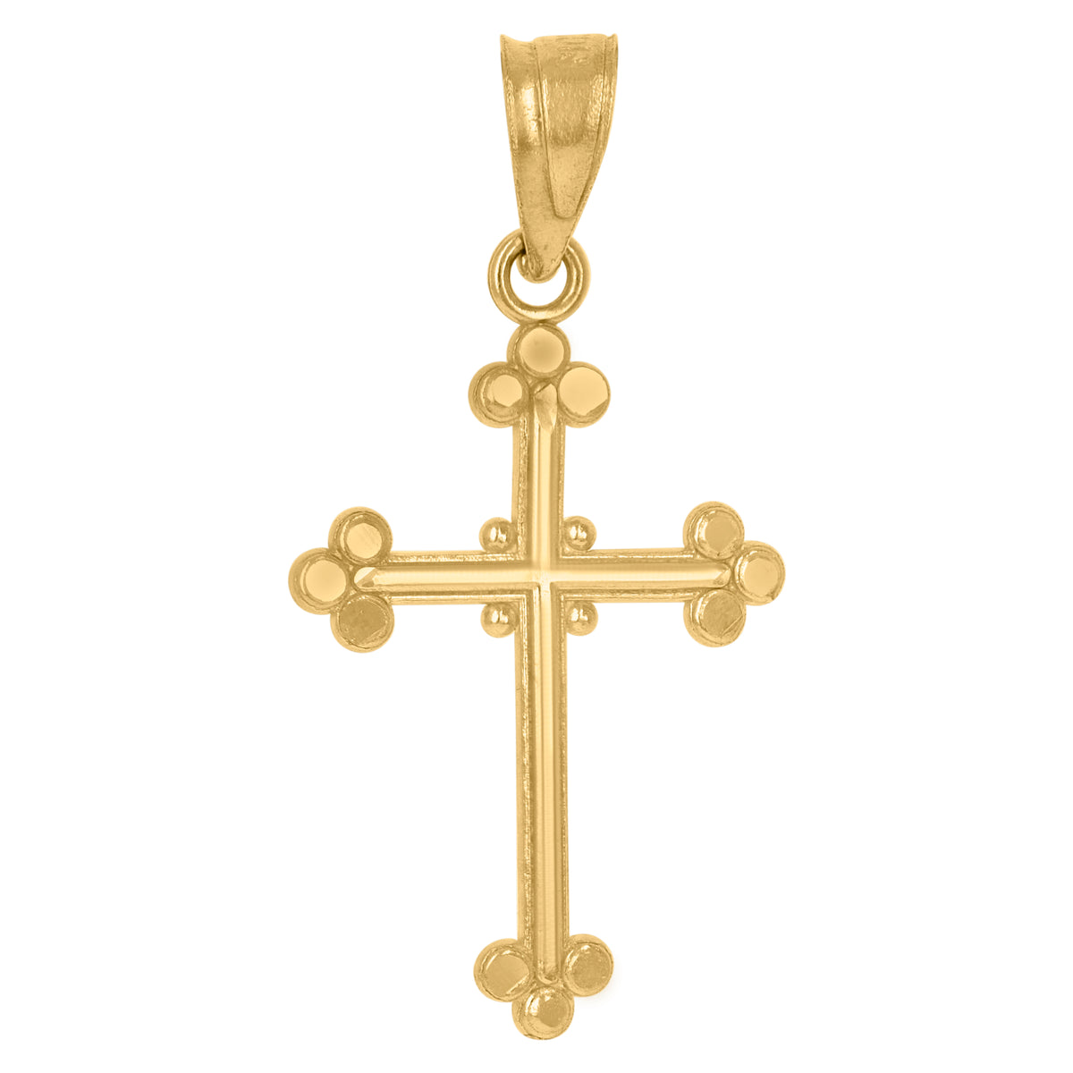10kt Yellow Gold Unisex Cross Religious Charm Pendant