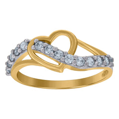 10kt Two-Tone Gold Mens Cubic Zirconia Square Head Engagement Ring