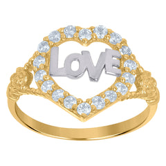 10kt Two-Tone Gold Mens Cubic Zirconia Square Head Fashion Ring
