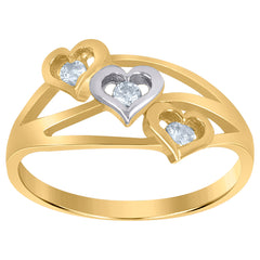 10kt Two-Tone Gold Mens Cubic Zirconia Square Head Fashion Ring