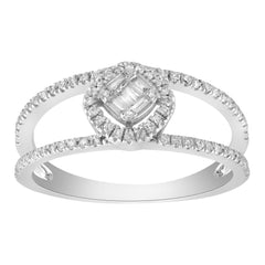 LADIES BAND 0.33CT ROUND/BAGUETTE DIAMOND 14K WHITE GOLD